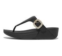 Fitflop Lulu Damen-Sandalen mit Kristallschnalle, Leder, Zehentrenner, Schwarz, 36 EU