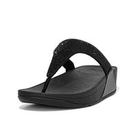 FitFlop LULU Damen Sandalen mit Kristallverzierung, komplett schwarz, Größe 40