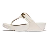 Fitflop Lulu Damen-Sandalen mit quadratischer Kette, Leder, Zehentrenner, Paris Beige, 43 EU