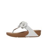 Dianette FITFLOP "LULU FLOWER TOE-POST SANDALS", Damen, Gr. 38, urban weiß, Lederimitat, geblümt, Schuhe Dianette, Keilabsatz, Zehentrenner, Sommerschuh mit modischer Blütenverzierung (65269630-38) ur