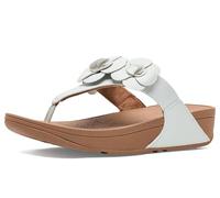 Dianette FITFLOP "LULU FLOWER TOE-POST SANDALS", Damen, Gr. 41, urban weiß, Lederimitat, geblümt, Schuhe Dianette, Keilabsatz, Zehentrenner, Sommerschuh mit modischer Blütenverzierung (65269630-41) ur