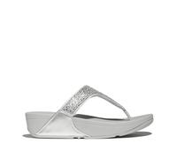 Fitflop Damen Lulu Crystal-Mix Toe-Post Sandale, Silber, 37 EU