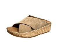 FitFlop Lulu lux graphic-wave suede für Damen, beige, Größe 40 EU