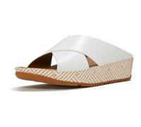 Fitflop Lulu Lux Graphic-Weave Leder Damen Sandalen in Urban White EU 37 / UK 4
