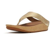 Fitflop Lulu Lux Graphic-Weave Zehensteg-Leder Sandalen für Frauen in Platino EU 38 / UK 5
