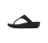 Dianette FITFLOP "LULU SHIMMERGLITZ TOE-POST SANDALS", Damen, Gr. 39, schwarz, Textil, Glitzer, Schuhe Dianette, Keilabsatz, Zehentrenner, Badeschuh, Sommerschuh mit Glitzerdetails (77358715-39) schwa