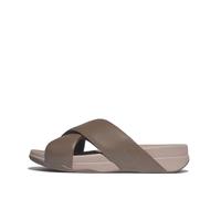 Fitflop Men's Surfer Tumbled-Leather Cross Slides Sandal, walnuss, 10 UK Wide