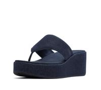 Fitflop Platfforms Denim Wedge Toe-Post Sandals BLAUW - Größe 43