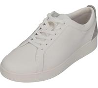 Sneaker FITFLOP "RALLY CRYSTAL" Gr. 37, silberfarben (weiß, silberfarben) Damen Schuhe Sneaker Freizeitschuh, Schnürschuh, Halbschuh mit metallic Fersenpatch (55846140-37)