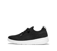 Fitflop Super-Q Crystal-Trim Knit Slip-ON Laced Sneaker für Damen, Schwarz, 38 EU, Schwarz, 38 EU