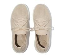 Fitflop SuperQ Knit Slip-On-Sneaker mit Schnürung, für Damen, Schwarz/Silberfarben, Größe 37, Black Silvereen, 37 EU