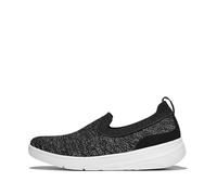 FitFlop Damen Sneakers Super-Q Knit Slip-Ons JI1 Black/Silvereen-36