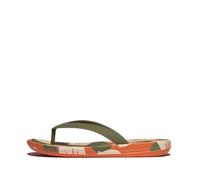 Fitflop Unisex-Kinder Iqushion Kids Junior Leaf-print Erg. Zehentrenner, graugrün, 30 EU