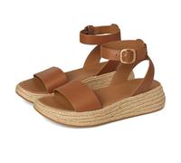 Fitflop Damen F-Mode Espadrille Leather Flatform a/Strap Sandale, Deep Tan, 42 EU