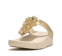 FitFlop Women's Fino Bauble-Bead Toe-Post Sandals Wedge, Platin, 7 Wide