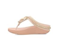 FitFlop Women's Fino Crystal-Cord Leather Toe-Post Sandal, Stone Beige, Size 6