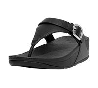 Fitflop Women's Lulu Adjustable Leather Sandals - Adjustable Straps, Lightweight & Comfortable with Natural Arch Support - All Black - 8 UK