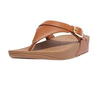 Fitflop Women's Lulu Adjustable Leather Sandals - Adjustable Straps, Lightweight & Comfortable with Natural Arch Support - Light Tan - 5 UK