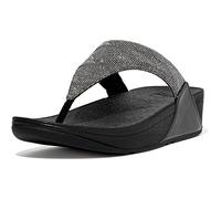 Fitflop Women's Lulu Crystal Embellished Toe Post Wedge Sandal, Schwarz, 43 EU