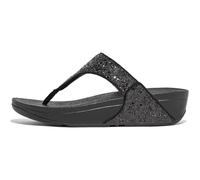 Fitflop Women's Lulu Glitter Flip Flops, Toe-Post Sandals, Comfortable with Natural Arch Support - Black - 5.5 UK