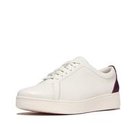 Fitflop Women's Rally Crystal-backtab Leather Sneakers Shoe, Urban White Mauve Wine, 43 EU