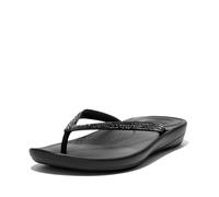 Fitflop Women's Sparkle Classic iQushion Flip Flops - Lightweight & Comfortable with Natural Arch Support - Black - 8 UK
