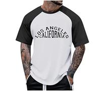 Fitness Shirt Herren Gym Herren Hemd Langarm Regular Fit Polohemden Farbblock Buchstabenmuster Oversized Tshirt Relaxed Fit Raglanärmel Freizeitshirt Lockere Passform Harem T Shirt Jeanshemd Weißs