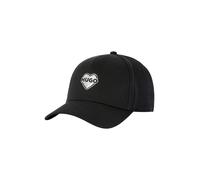 Fitted Cap HUGO "Cara_VALENTINE", Damen, schwarz (schwarz 001), Web, Baumwolle, unifarben, Caps, mit Metalllogo in Herzform, verstellbarer Verschluss, unisex (58355804-0) schwarz 001