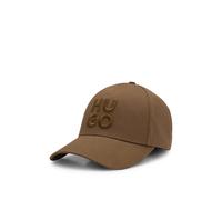 Fitted Cap HUGO "Jude-Stacked", Damen, 217 medium braun, Web, Baumwolle, unifarben, Caps Fitted Cap, mit 3D Logostickerei, verstellbarer Verschluss, unisex (51540738-0)