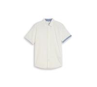 Tom Tailor - Fitted Kurzarmhemd mit Muster off white navy design - Gr. - XL