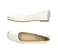 Fitters Damen Ballerinas Leni in White, modische Schuhe in Übergröße, Bequeme Ballerina, Große Damenschuhe/Damenschuhe in Übergröße, Leni White PU 46