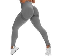 FITTOO Boom Booty Leggings Damen Damen Hohe Taille Sportleggings Push Up Kompressionsleggins Für Sports Gym Workout Fitness Grau XS