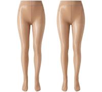 Fituenly 2 Paar Sexy, Glänzende Strumpfhosen Für Damen, Formende Fußstrumpfhosen, Seidenstrümpfe, Schimmernde Strumpfhosen Bund