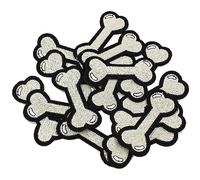 Fituenly 20 Stück Cartoon-Hundeknochen gestickte Patches zur Lochreparatur, Thermo-Aufbügel-Aufkleber für Kleidung, Applikationen für Kleidung