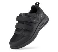 FitVille Breit Senioren Schuhe Damen mit Klettverschluss Freizeit Sneaker 36 EU Weit Schwarz