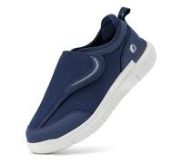 FitVille Diabetiker Schuhe Herren Gesundheitsschuhe Extra Weit Klettverschluss Orthopädische Schuhe für Breite Dicke Füße Marineblau 42 EU Weit