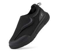 FitVille Diabetiker Schuhe Herren Gesundheitsschuhe Extra Weit Klettverschluss Orthopädische Schuhe für Breite Dicke Füße Schwarz 46.5 EU Weit