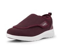 FitVille Extra Breit Seniorenschuhe mit Klettverschluss Damen Gesundheitsschuhe Damenschuhe Bequeme Pflegeschuhe Hausschuhe für Breite Füße Weinrot EU 36 X-Weit