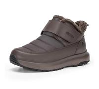 FitVille Extra Breite Winterstiefel Herren Wasserdicht Winterschuhe mit Klettverschluss Warme Gefüttert Schneestiefel Rutschfeste Kurzschaft Stiefel Bequeme Winter Outdoor Boots Braun 44.5 EU X-Weit