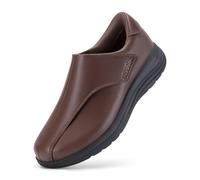 FitVille Extra Weit Damenschuhe mit Klettverschluss Freizeit Walking Lederschuh Weite K 42 EU X-Weit Ziegelrot