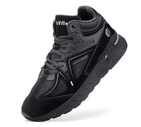 FitVille Extra Weit Laufschuhe Herren Breite Turnschuhe Sportschuhe Hoch Sneaker Bequeme Walkingschuhe Stiefel Jetschwarz 46 EU Weit