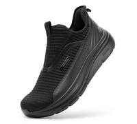 FitVille Extra Weit Slip On Sneaker Herren Walkingschuhe Schlupfschuhe Leichte Sportschuhe Bequeme Turnschuhe Fitnessschuhe Freizeitschuhe Outdoor Schwarz EU 47 X-Weit