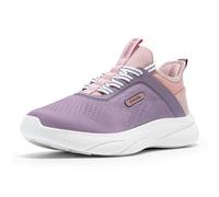 FitVille Extra Weit Walkingschuhe Damen Slip On Sneaker Atmungsaktiv Barfußschuhe Leichte Turnschuhe Sportschuhe mit Fußgewölbestütze Lila/Rosa 39 EU Weit