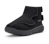 FitVille Extra Weit Winterstiefel Herren Winterschuhe mit Klettverschluss Warme Herrenstiefel Senioren Gesundheitschuhe Hausschuhe Bequeme Pflegeschuhe für Breite Füße Schwarz EU 50 X-Weit