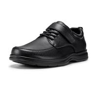 FitVille Extra Weite Business Lederschuhe Herren mit Klettverschluss | Anzugschuhe aus Kunstleder,Reha Schuhe für breite Füße,Senioren Bequemer Sneaker Walkingschuhe,Büro,Formelle Anlässe,Freizeit