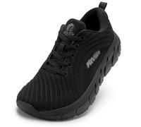 FitVille Extra Weite Laufschuhe Herren Joggingschuhe Sportschuhe Sneaker Atmungsaktive Turnschuhe Bequeme Walkingschuhe, Schwarz,45 EU,Weit