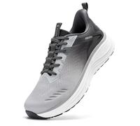 FitVille Extra Weite Laufschuhe Herren Leicht Sportschuhe Atmungsaktive Joggingschuhe Outdoor Turnschuhe Bequeme Dämpfung Sneaker für Breite Füße Dunkelgrau/Hellgrau 43 EU Weit