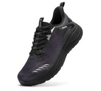FitVille Extra Weite Laufschuhe Herren Leicht Sportschuhe Atmungsaktive Joggingschuhe Outdoor Turnschuhe Bequeme Dämpfung Sneaker für Breite Füße Mitternachtsschwarz 46.5 EU X-Weit
