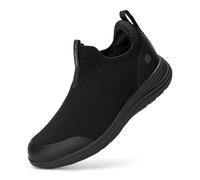FitVille Extra Weite Slip on Sneaker Damen Walkingschuhe Atmungsaktive Sportschuhe Leichte Freizeitschuhe Freihändige Schlupfschuhe Bequeme Turnschuhe Fitness Jogging Outdoor Gym Schwarz EU 40 X-Weit
