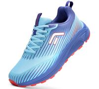 FitVille Laufschuhe Herren Extra Weite Traillaufschuhe Straßenlaufschuhe Breit Sneaker Leicht Sportschuhe Outdoor Schuhe Bequeme Fitnessschuhe Trekkingschuhe Turbo Blue Neon 41 EU X-Weit